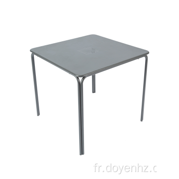 Table dépliable carrée en métal de 80 cm avec plateau à motifs